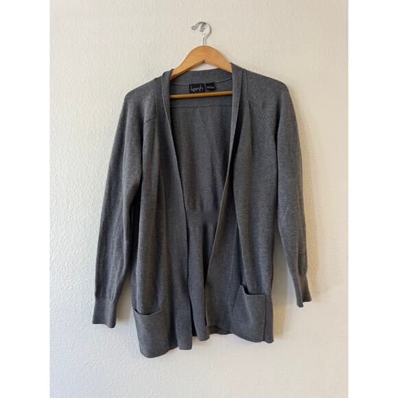 KERSH Essentials Women's Open Front Cardigan Sweater S Dark Gray Long Sleeve - Picture 2 of 8